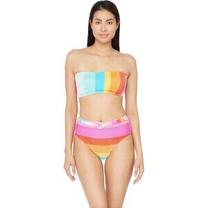 NEW Trina Turk Women's Bandeau Hipster Bikini Swimsuit Top 6 Rainbow